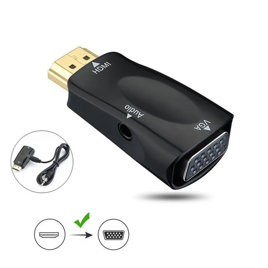 Basix HDMI в VGA Кабель-адаптер конвертер с аудио кабель мужчин и женщин для ПК ноутбук планшет поддержка 1080P HDTV адаптер
