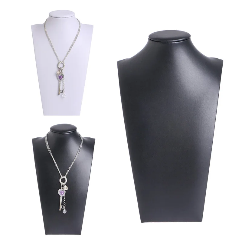 JAVRICK PU Leather Neck Props Jewelry Necklace Pendant Neck Model Display Stand Holder