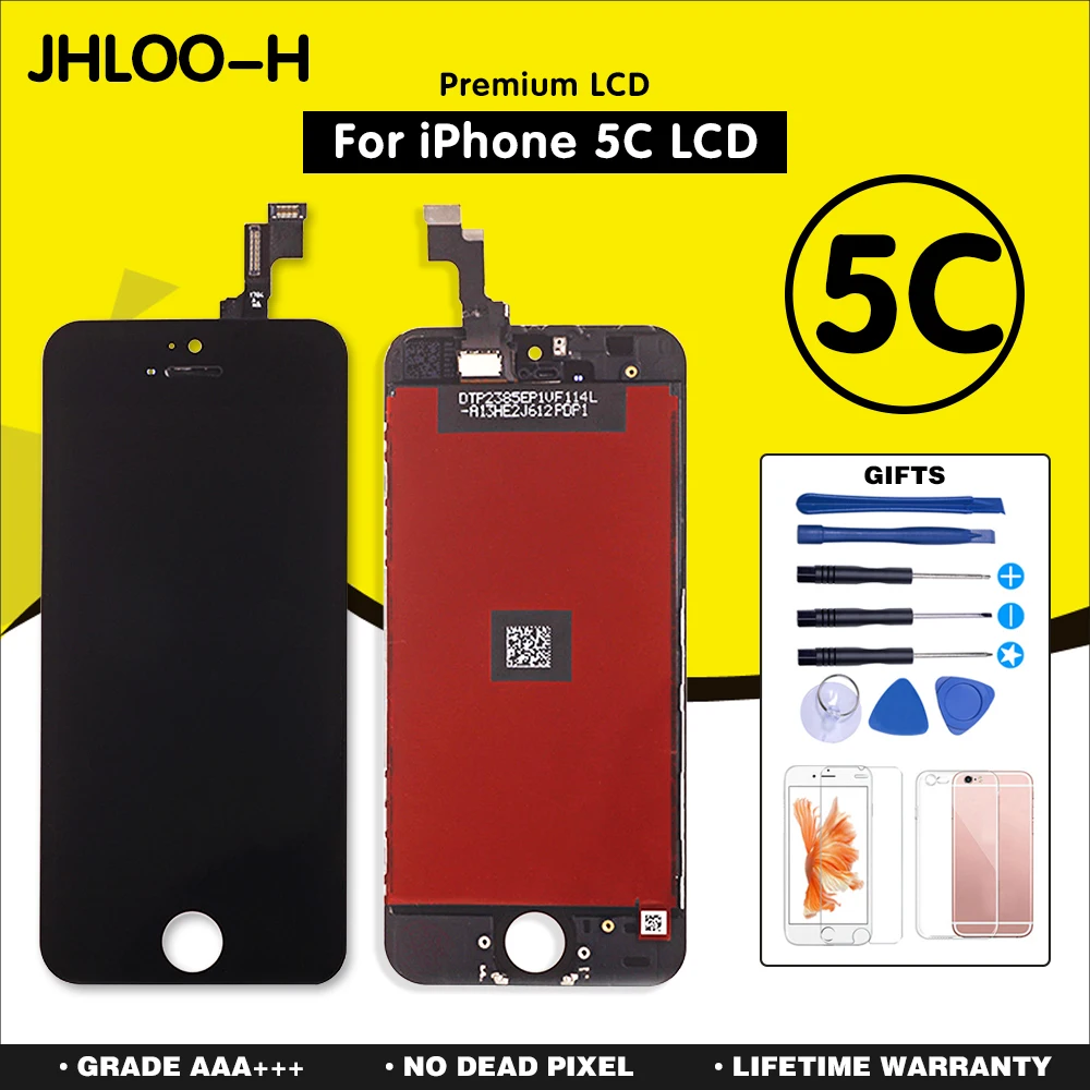 

AAA LCD pantalla For iPhone 5 Display Touch Screen Replacement Assembly For iPhone 5c +Glass Protector&Tools&TPU Case