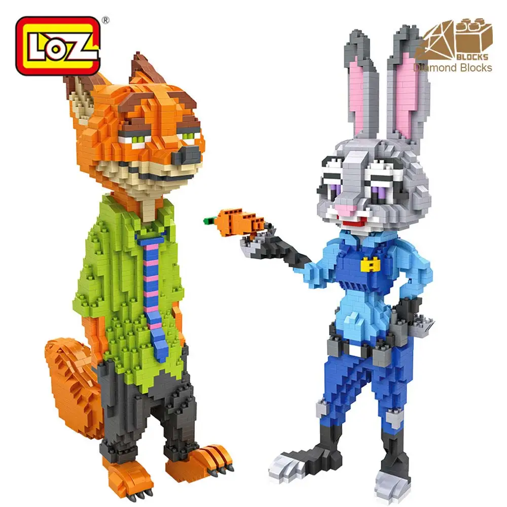 

LOZ Diamond Blocks Cartoon Animal Fox Rabbit Anime Action Figure Figurine Assembly Building Block Micro Brick Educational Toys