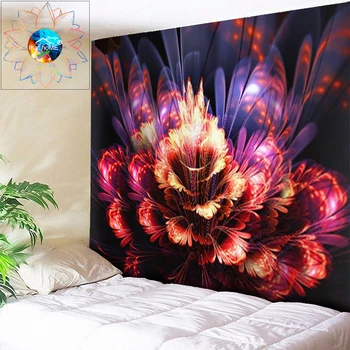 

3D Flower Psychedelic Tapestry Wall Fabric Bohemian Wall Hanging Indian Mandala Hippie Wall Tapestry tapis mural toalla playa