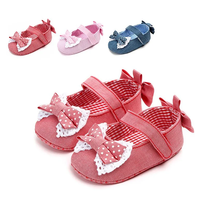 Baby Girls Breathable Shoes Sneakers Toddler Soft Soled First Walkers Casual Walking Shoe with Bowknot