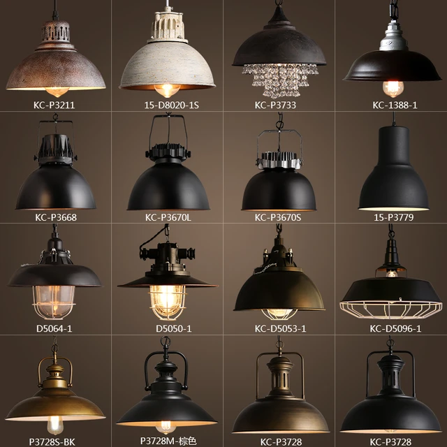 Vintage Rustic Metal Lampshade Edison Pendant Lamp Lights Retro Lustre Shade Hanging Lampe Fixture Industrial Lighting Lamparas - Pendant - AliExpress