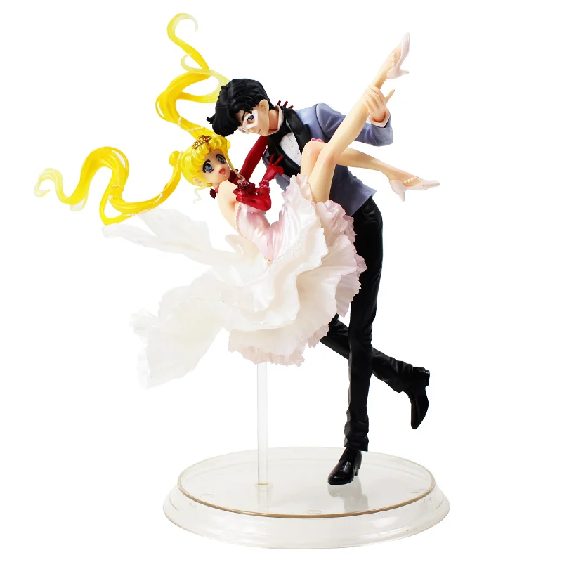 

22cm Sailor Moon Chiba Mamoru Masquerade Dancing With Mask Wedding Dress PVC Figure Collectible Model Toy Doll