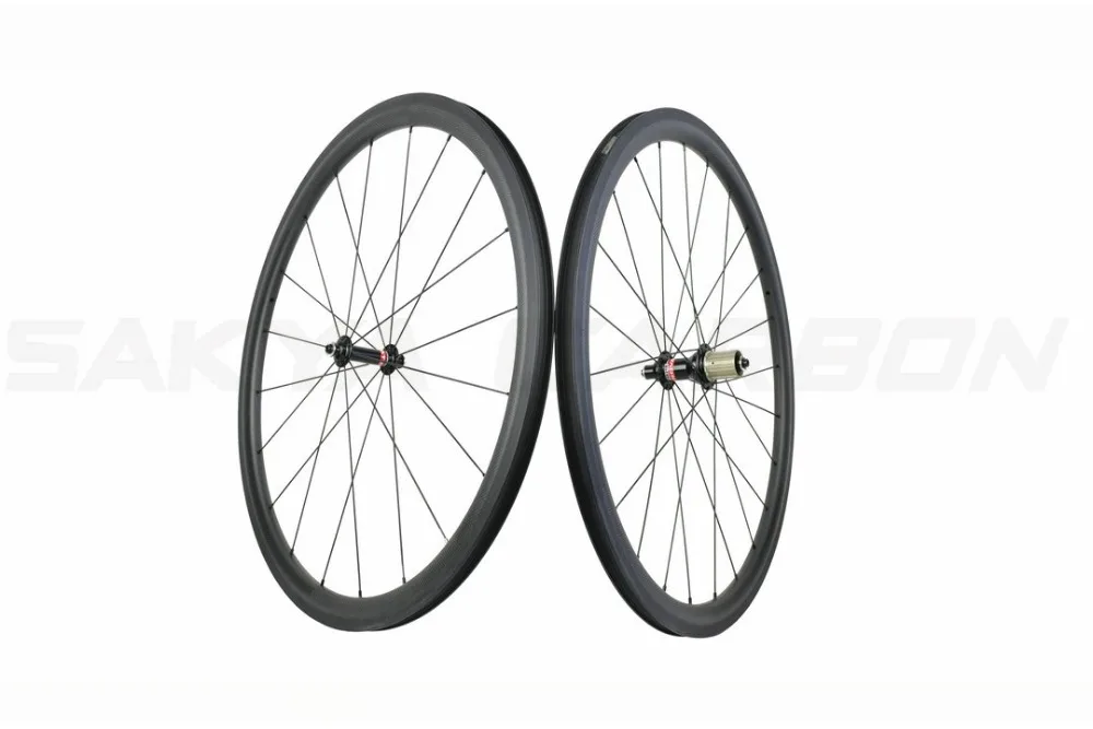 Best No outer holes 700C 38mm tubeless carbon wheels 23mm wide road bike wheels 250 degree high temparature basalt braking surface 6