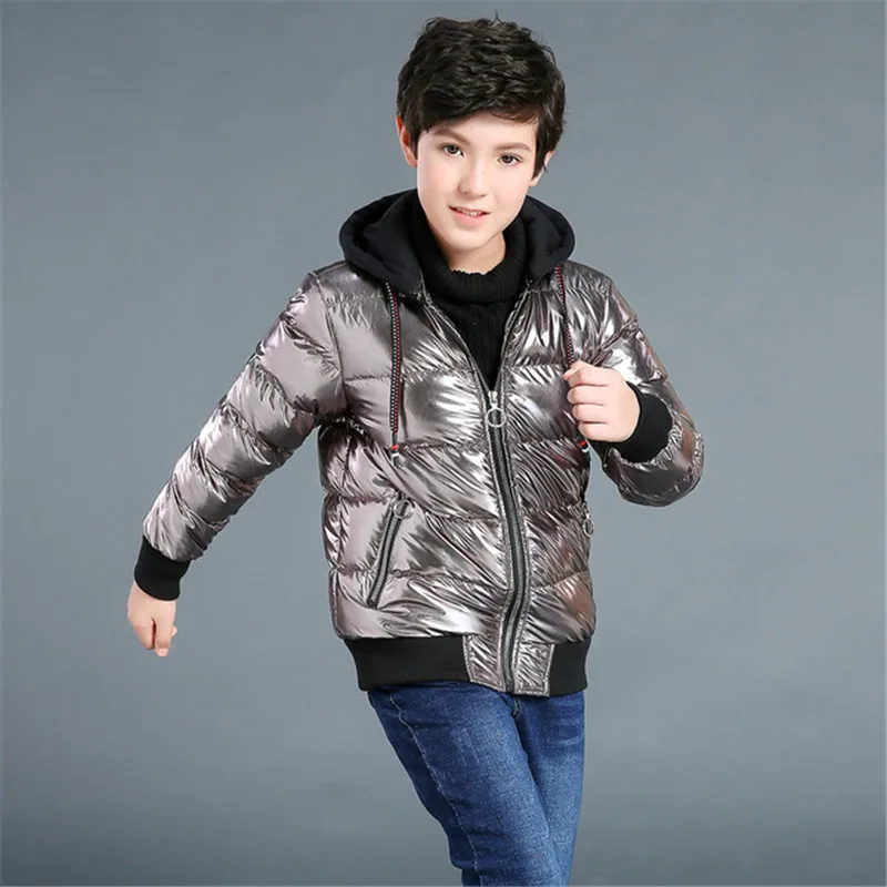 Online 8 17 AÑOS NIÑOS abrigo de invierno Parka Chaqueta de algodón wadded chaqueta con capucha cálida 2018 nueva moda bronceado espesar abrigo caliente