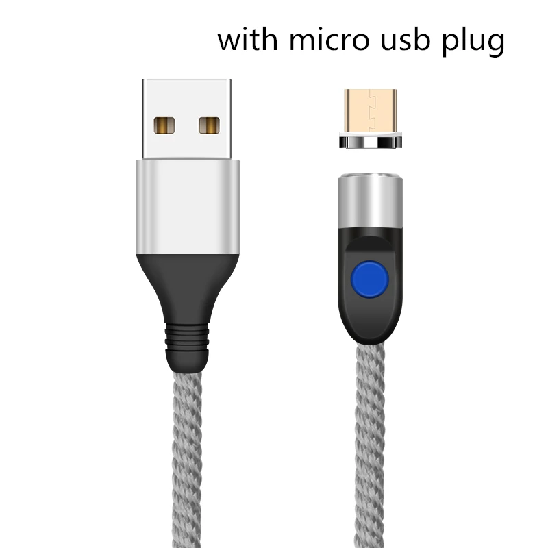 SUNPHG 3A Быстрая зарядка Магнитный Micro usb type-C кабель для iPhone xs max Магнитный зарядный провод для samsung Oneplus мобильный телефон - Цвет: silver microusb plug