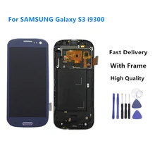 Replacement For Samsung Galaxy i9300 i9300i LCD Display Touch Screen With Frame Assembly Blue Color+Tools Replacement For Samsung Galaxy i9300 i9300i LCD Display Touch Screen With Frame Assembly Blue Color+Tools