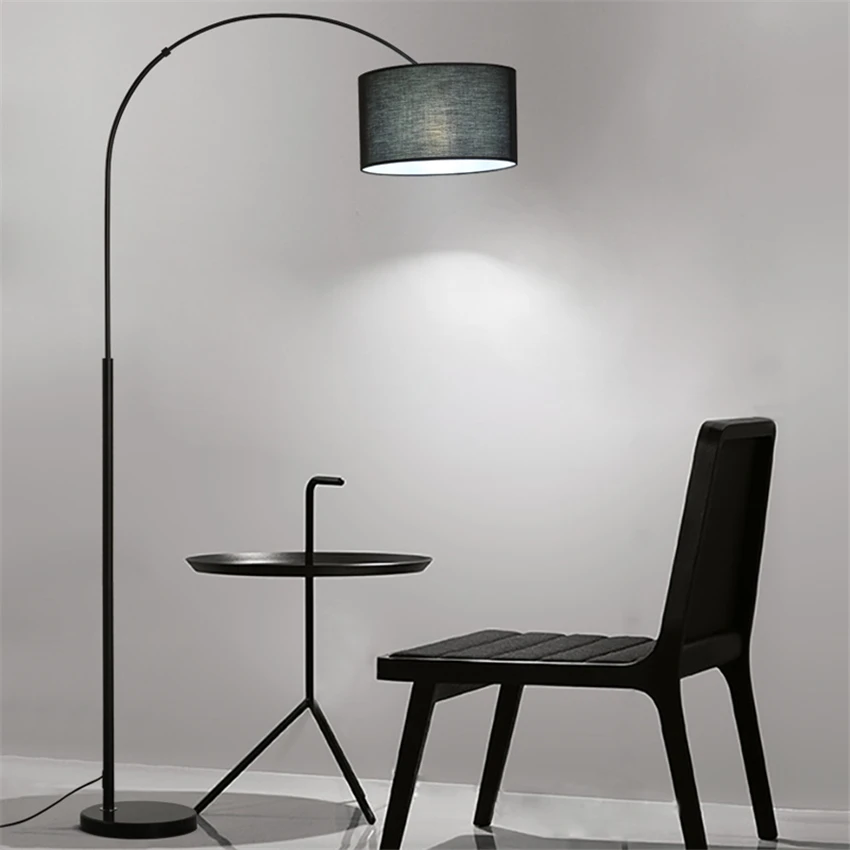 

Designer Modern Cloth Floor Lamps for Living Room Bedroom Bedside Black White Led Floor lights Lamp Kitchen Fixtures Luminaire