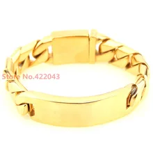 8,4" 17 мм огромный тяжелый Золотой полированный кубинский литье звено цепи 316L нержавеющая сталь крутой мужской Браслет-манжета ювелирные изделия 130 г