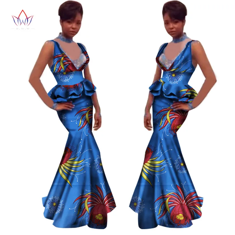 

2019 African Skirt Set for Women V-Neck wedding dress African Dashiki Skirt Blouse DesignTracksuit Cotton Clothing 6xl WY1143