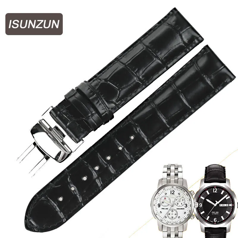 Ремешок из телячьей кожи для часов Tissot сменный Браслет T17/PRC200/T461/T014.430 19 мм