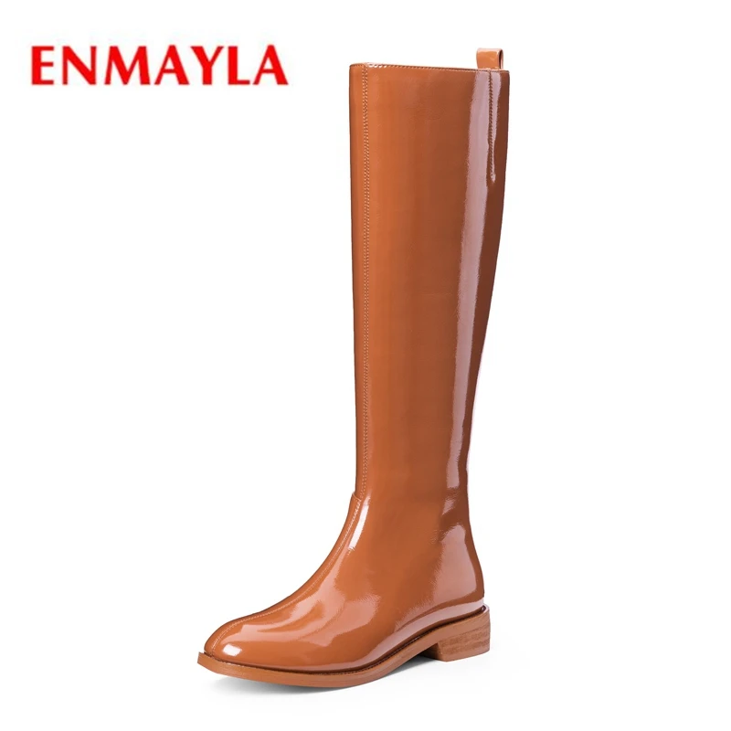 ENMAYLA/обувь до колена на плоской подошве без шнуровки с круглым носком женские