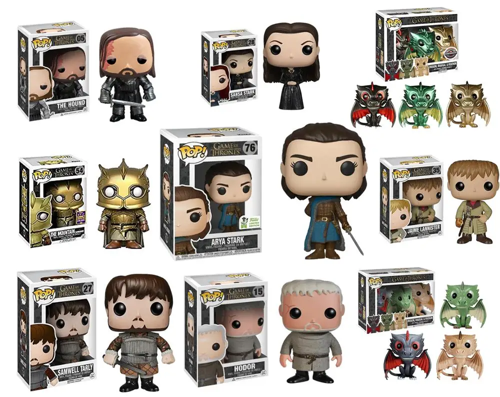 

FUNKO POP! Game of Thrones ARYA STARK THE HOUND SAMWELL Vinyl Action Figures brinquedos Collection Model Toys for Children gift