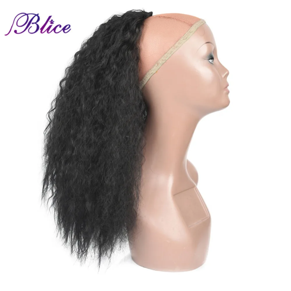 Blice Synthetic 20-24 inch Kinky Curly Heat Resistant Hair Ponytail Extensions With Two Plastic Combs All Colors Available