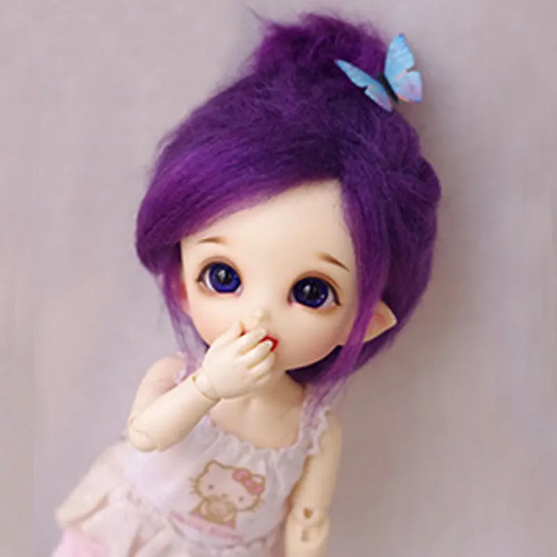 [Wamami] Фиолетовый Длинные шерстяные волосы парик для Ae Pukifee лати 1/8 BJD Dollfie 14 см