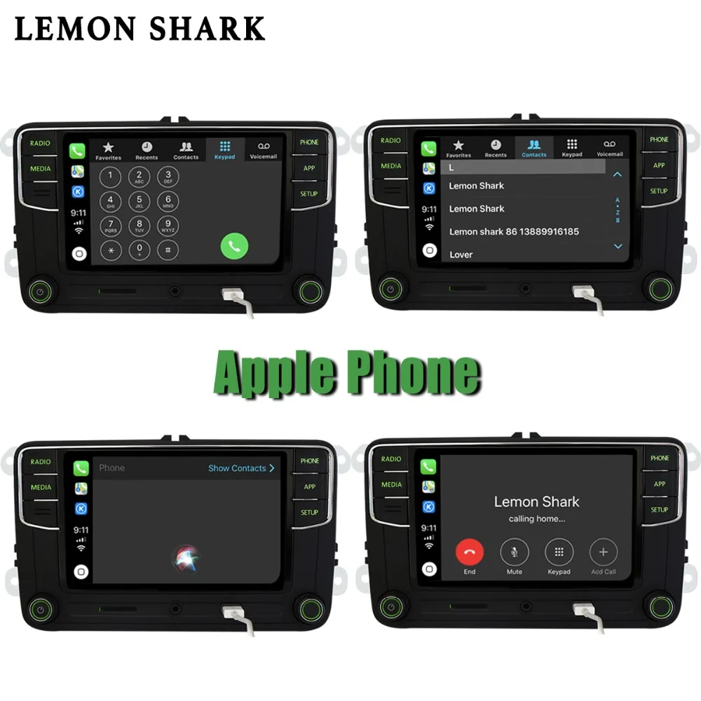 Автомобильный радиоприемник Green Android Carplay Noname RCD330G RCD330 Plus Зеленая кнопка 6RD 035 187B