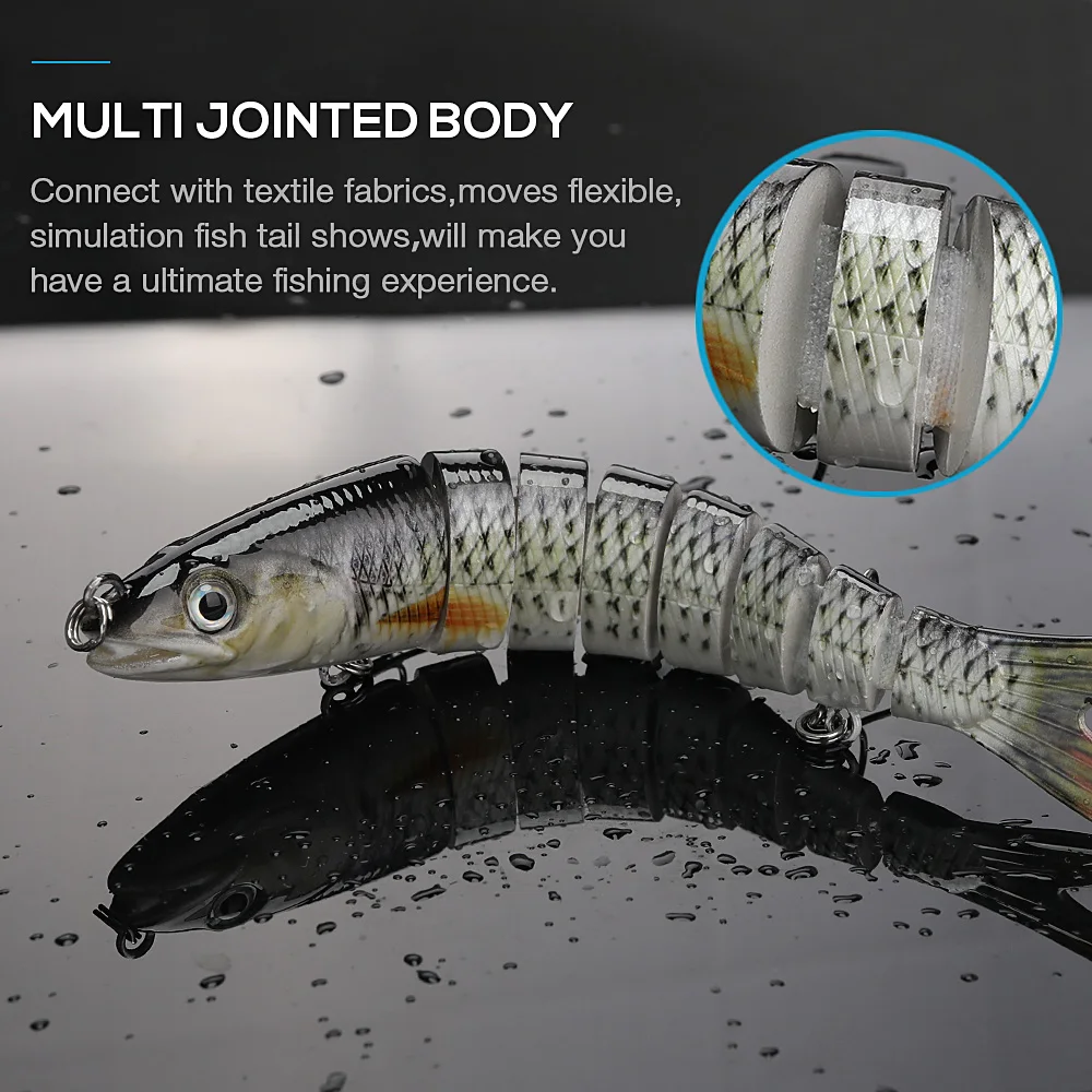 VTAVTA Sinking Swimbait Wobbler 19g 8 Segments Fishing Lure Multi Jointed Fishing Hard Lures Crankbait Lifelike Artificial Bait 