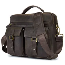 LAOSHIZI LUOSEN, мужская деловая сумка-мессенджер из натуральной кожи, винтажная мужская сумка для ноутбука, через плечо, Crazy Horse, дорожная сумка