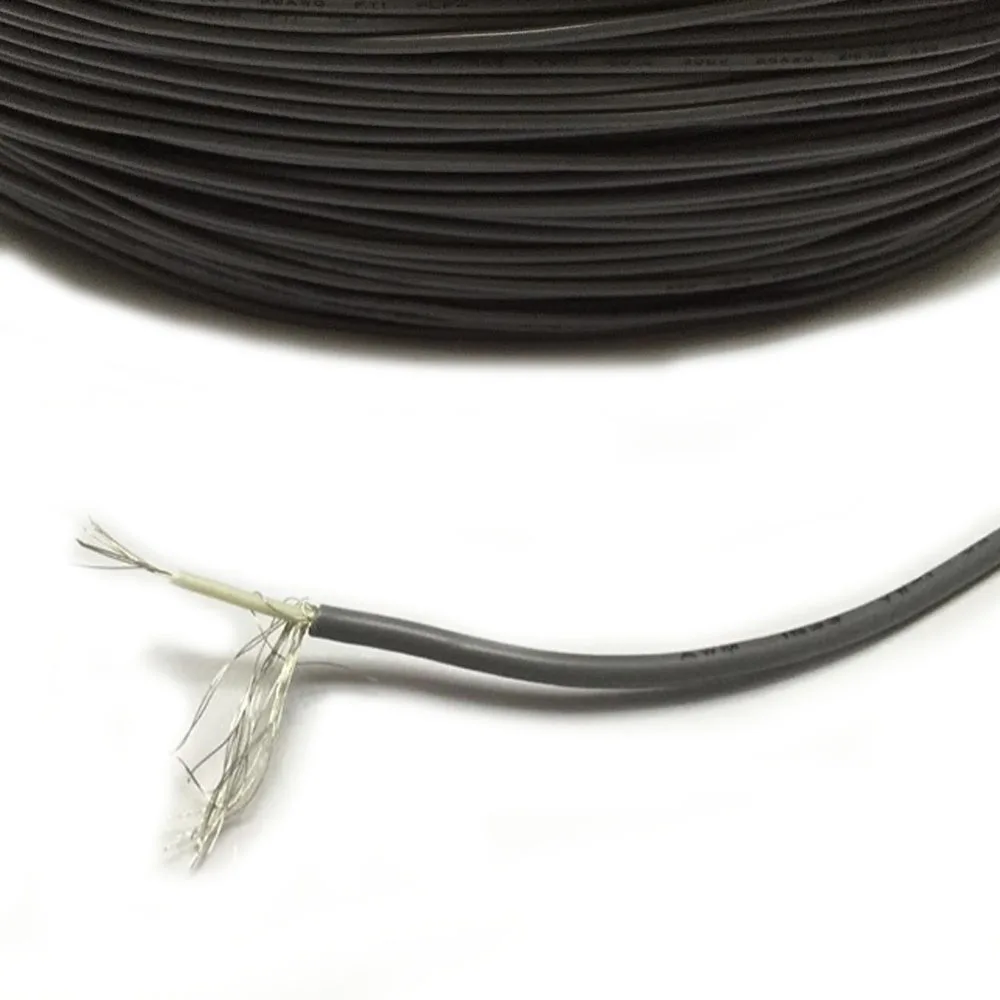 Черный кабель аудиосигнала 26AWG UL1533 одноядерный экранированный провод OD 1 95 мм