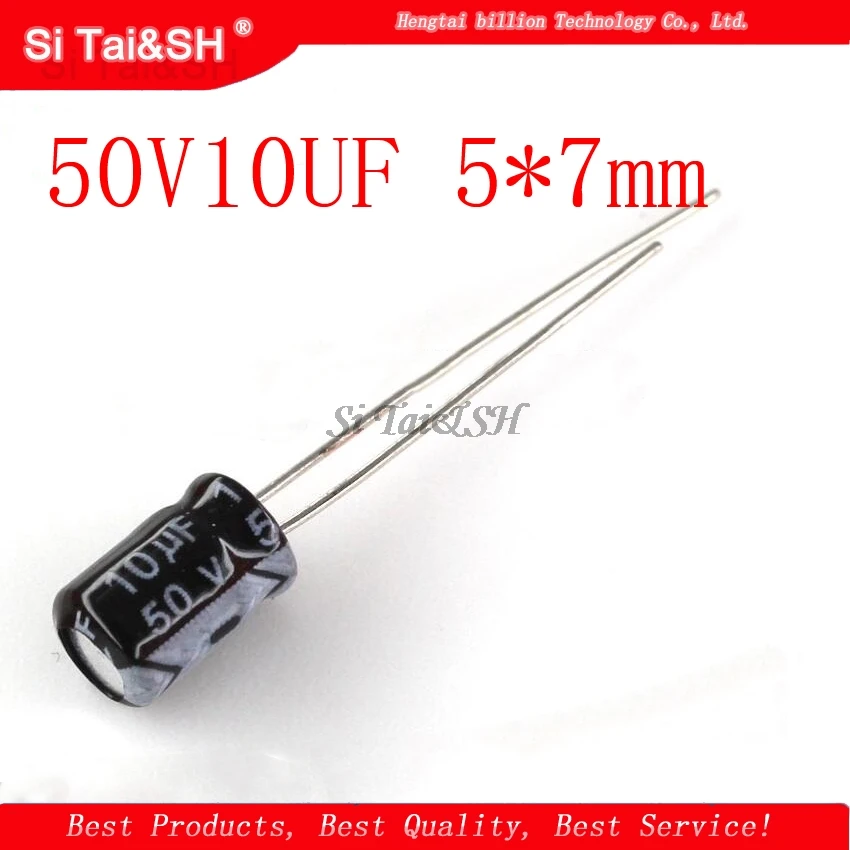 

50PCS Higt quality 50V10UF 5*7mm 10UF 50V 5*7 Electrolytic capacitor