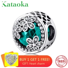 925 пробы серебряные Очаровательные Круглые бусины с тремя цветами голубого озера из циркона для изготовления ювелирных изделий, подходят к оригинальному браслету Pandora