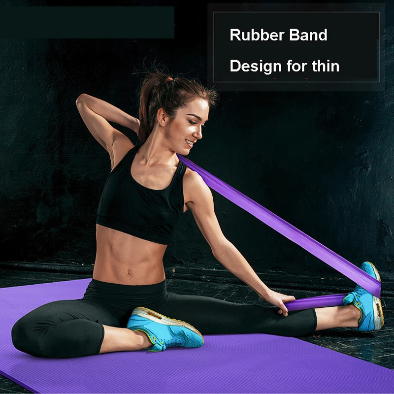 Elastic Yoga Pilates Rubber Stretch Resistance Exercise Fitness Band Belt 