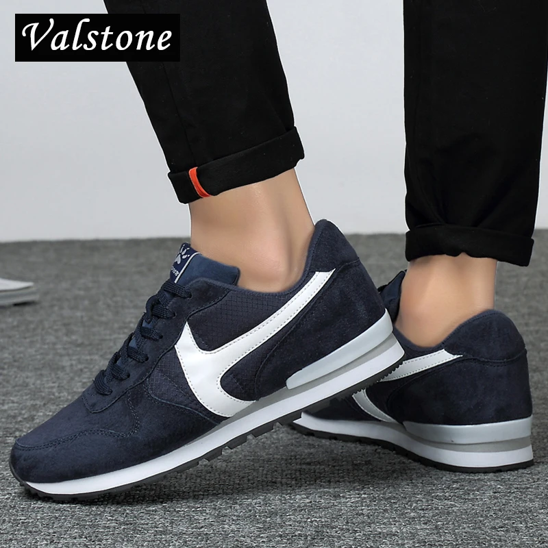 

Valstone Men's Comfortable sneakers Genuine leather casual shoes light weight walking flats non-slip rubber outdoor shoes homme