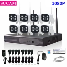 SUCAM 8CH CCTV System Wireless NVR Kits 1080P WiFi Bullet IP Camera IR-CUT Home Security System Video Surveillance Kit 2MP