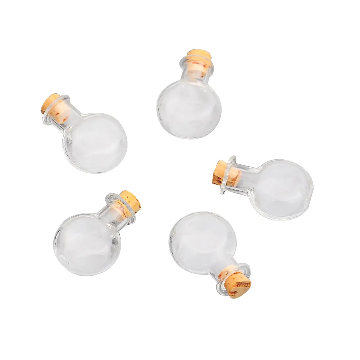 5 Fioles Flacons Verre Mini Bouteilles Bouchon Bijoux прозрачный 29 мм x 19 мм