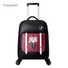Мультяшный робот, брендовые сумки из искусственной кожи, 18 дюймов, сумки на колесиках, дорожные сумки