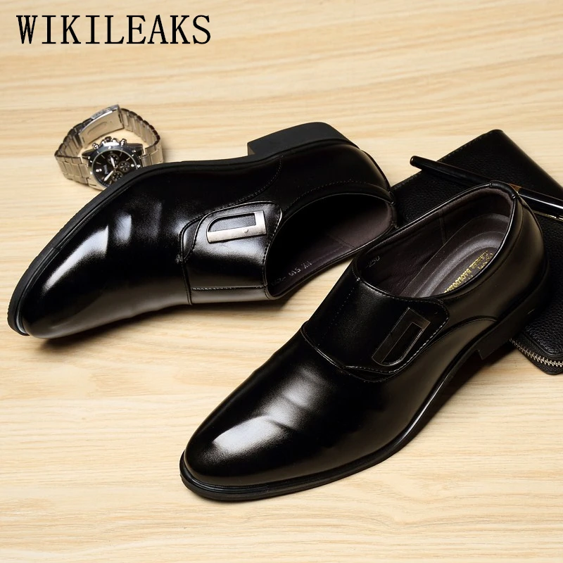 

Designer Brand Oxfords Shoes For Men Dress Shoes Leather Office Dress Shoes Zapatos Hombre Black Man Wedding Shoes formal mariag