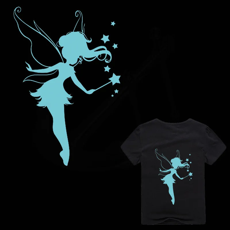 

Magic little fairy Iron-On patches for clothes DIY child T-shirt clothing Girl's patches Thermal transfer Luminous sticker