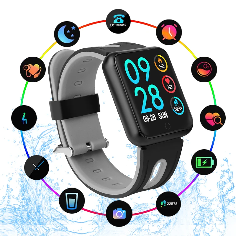

New fitness bracelet P68 ip68 waterproof for ios Android look like apple watch xiaomi with heart rate monitor smart band