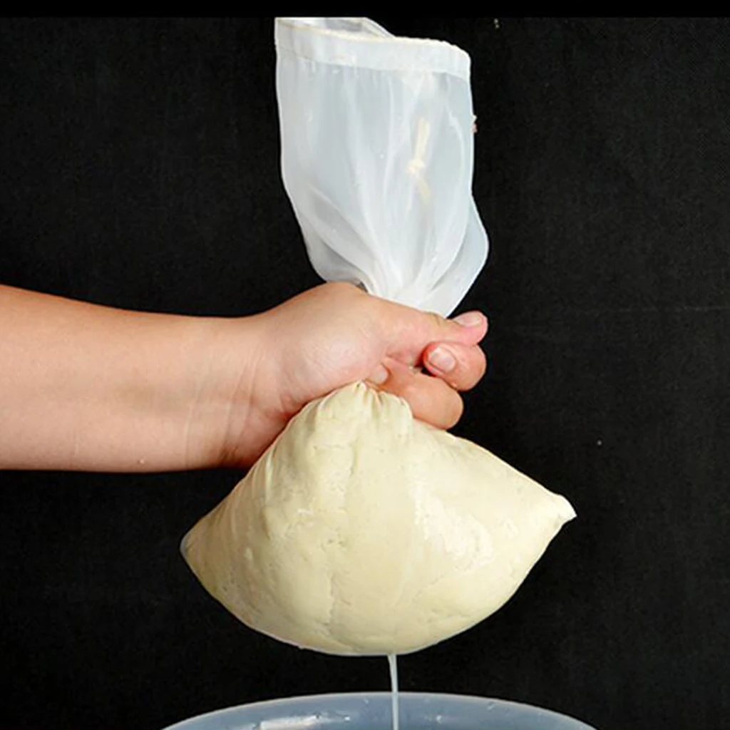 Milk Fine Nylon Strainer Bag Juices Tea Cheese Filter Mesh Cloth 15x20cm/5.90x7.87'' Kitchen Dinning Bar Supplies