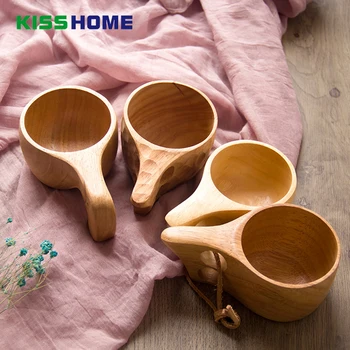

Visual Touch Natural Kuksa Wooden Mug New Finland Beer Mug Cup Outdoor Portable Cup Coffee Milk Water Drinking Mugs Lovers Gift