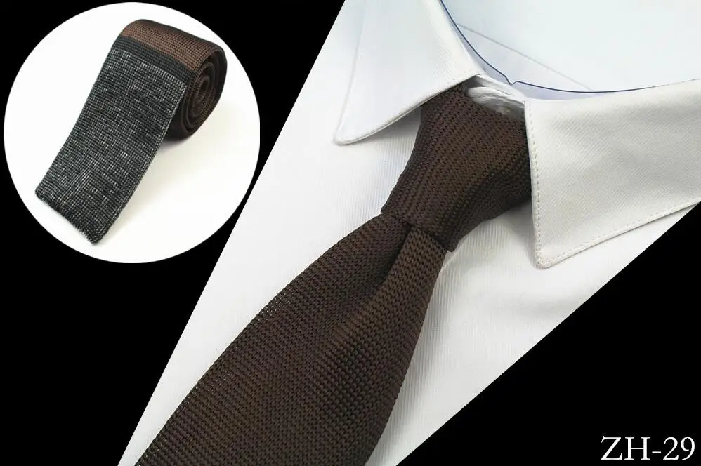 Gusleson модный мужской s Вязаный Галстук для шеи мужской вязаный галстук тонкий дизайнерский галстук-Стрела тонкие шейные платки для мужчин галстук - Цвет: 29