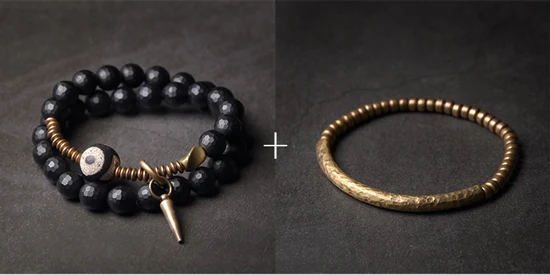 Faced-Black-Obsidian-Tibetan-Bead-Bracelet-Mixed-Vintage-Processed-Copper-Vajar-Buddhism-Zen-Healing-Jewelry-Unisex-Male-Female (13)
