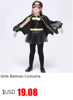 Прямая ; одежда для косплея Бэтмена для девочек; детское фантазийное нарядное платье; Детский карнавальный костюм на Хэллоуин
