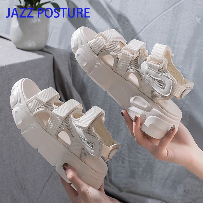

Sport Wearing Sandal 2019New Summer Beach Outdoor Sandals Wedges Bottom Comfortable Open Toe Women Shoes Walk Fit Sandals y684