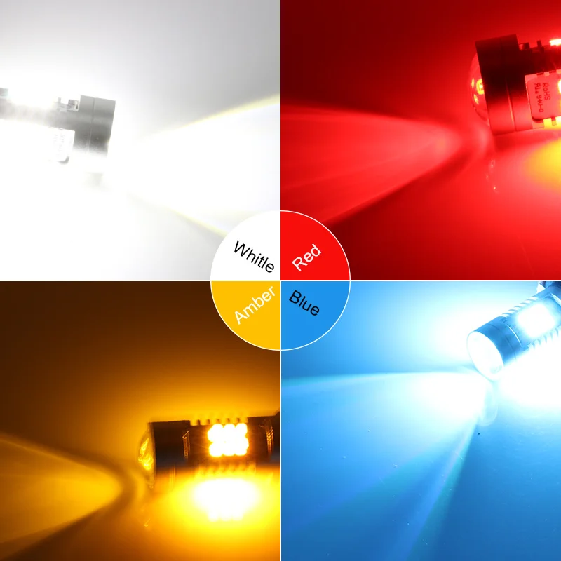 2x P21W светодиодный фонарь BA15S 1156 7506 S25 21SMD стоп сигнал заднего хода ДХО лампа белый