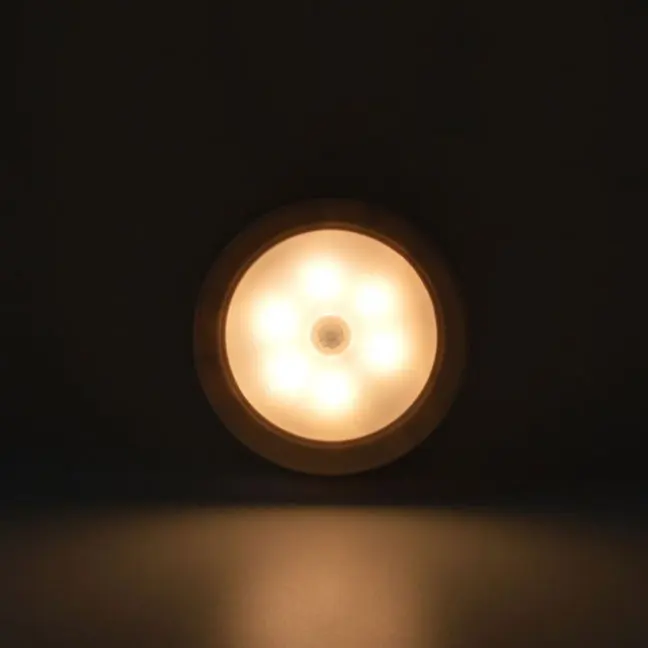 Светодиодный светильник с датчиком движения, светодиодный светильник с сухим аккумулятором, светодиодный ночник, лампа с датчиком движения, 6 светодиодный s PIR, настенный светильник для тела, освещение в помещении - Цвет: warm white