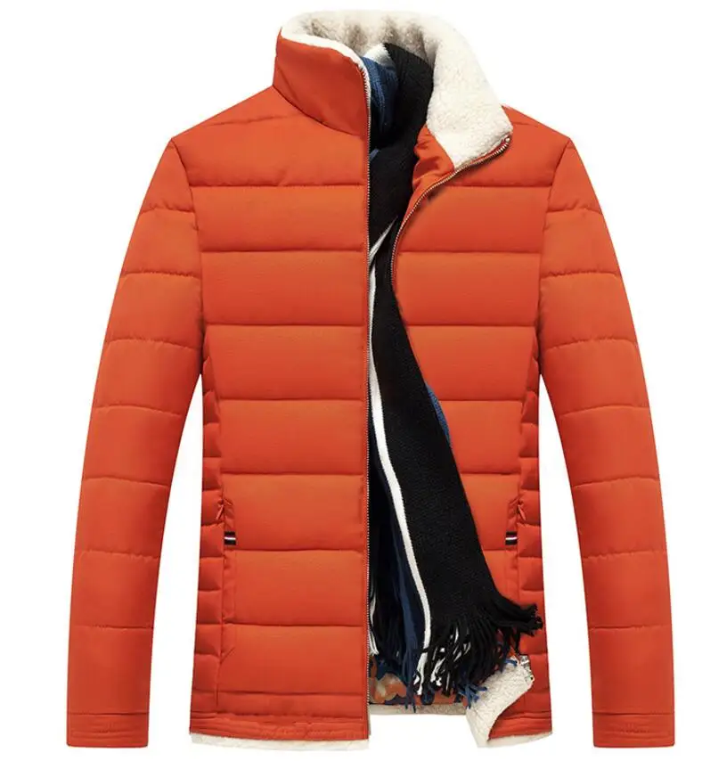 2017 azul Negro Abrigos Invierno Hombres Chaquetas Delgado Equipada Idea Chaqueta Jaqueta De Masculino Moda naranja rojo Novedosa Gruesa Acolchado Cremallera Algodón Masculina Casual 5xHqwgnRSq