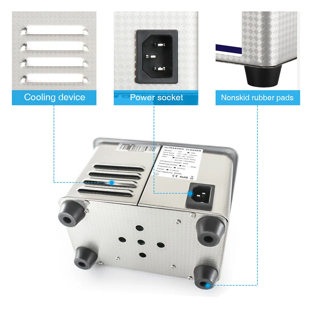 Günstige In lager SKYMEN JP 008 Digital Ultraschall Reiniger Waschen Schmuck Uhren Dental 800ml 35W 40kHz Reiniger bad Halsketten