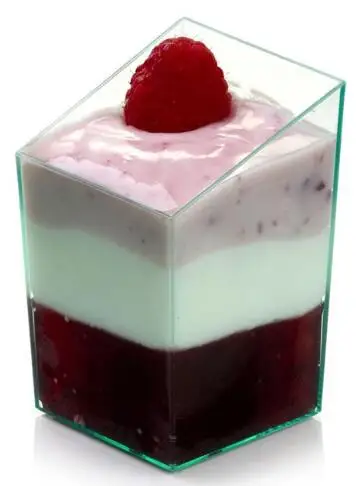

Promotion - Party Wedding Supplies, Disposable Plastic Tableware, 70*55mm/60ml Clear Mini Dessert Square Cut Cup, 10/Pack
