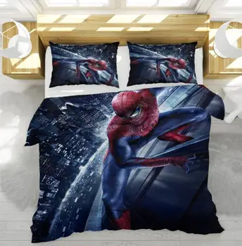 

Home Textile Cartoon Spider Man Duvet Cover Set The Avengers Character Bedding Set Us Eu Au Twin Full Queen King Size Bedspreads