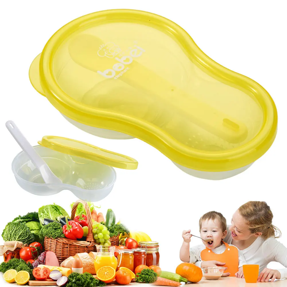 Baby Safe PP Portable Food Grinder Storage Case + Feeding Spoon Set New