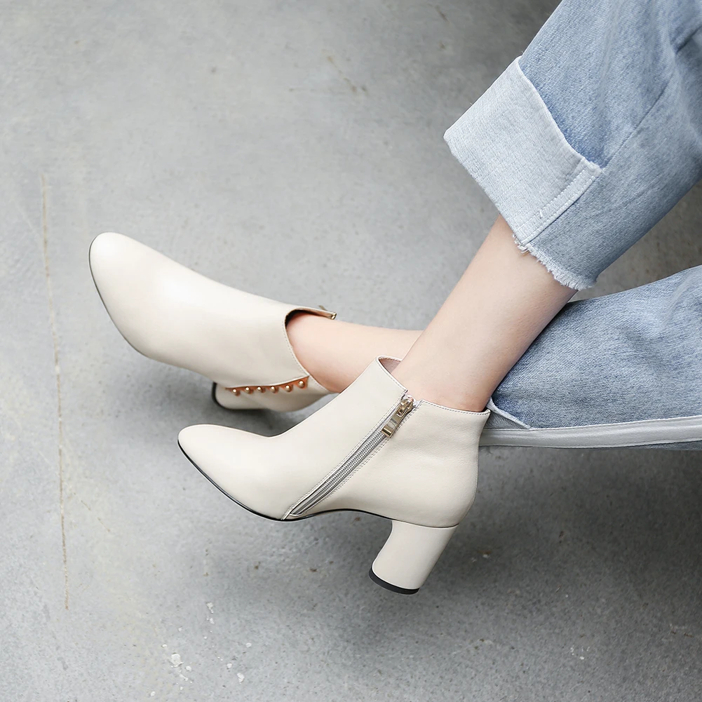 

Lapolaka 2018 Wholesale High Heels Natural Cow Genuine Leather Boots Women Shoes Elegant Lady Shoes Woman Ankle Boots