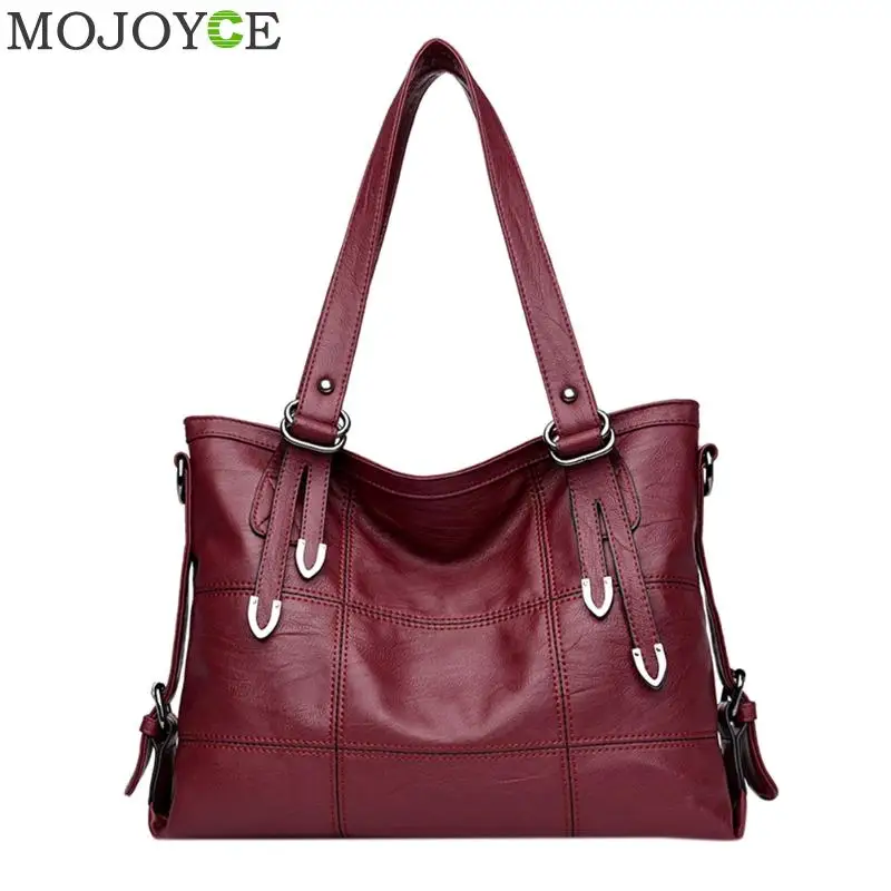 

2019 Retro Style Large Women Handbags Fashion PU Leather Shoulder Bag Famous Brand Female Large Tote Handbag Ladies Shoulder Bag
