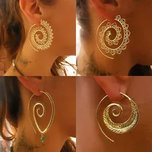 Этнические ювелирные изделия серьги-кольца для женщин Brincos золотые геометрические серьги стимпанк стильные массивные вечерние ювелирные изделия